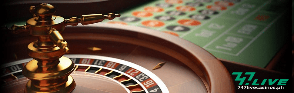 roulette wheel with a background of roulette table where players will put their bets